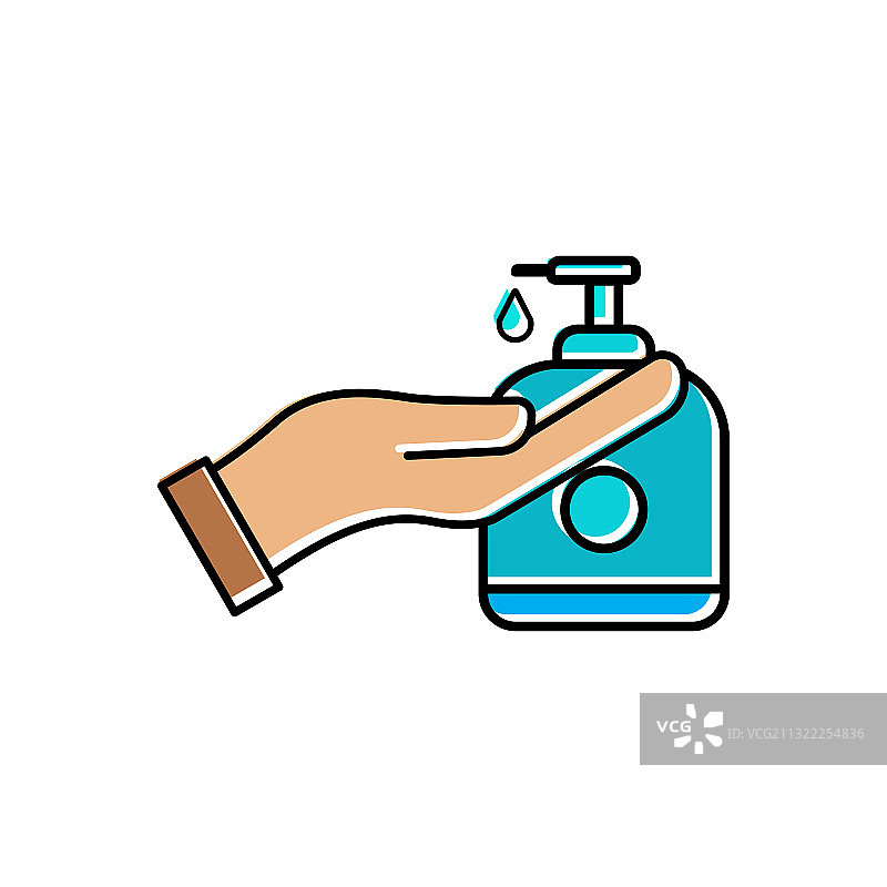 手部清洗扁平图标图片素材