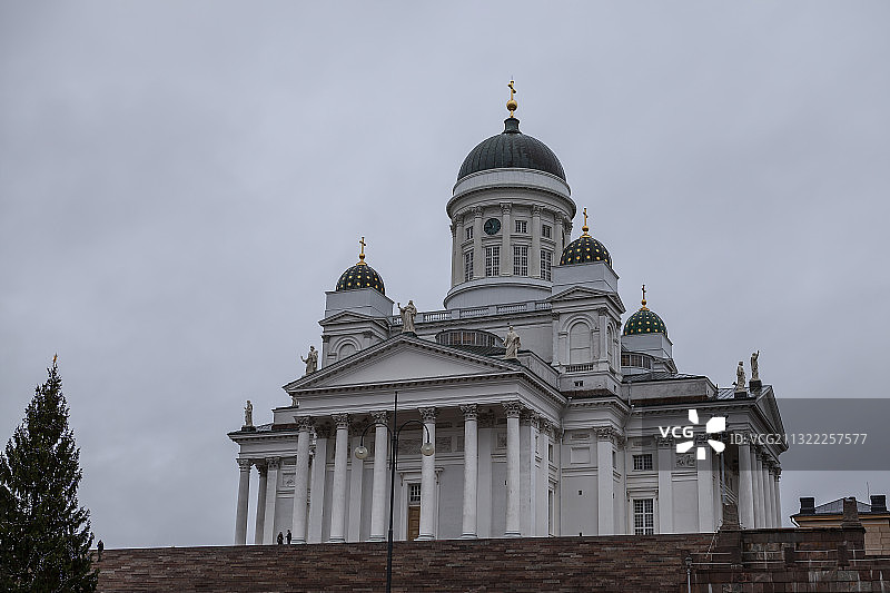 赫尔辛基白色大教堂图片素材