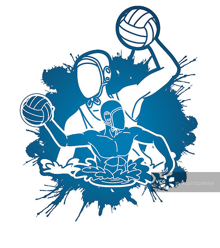 水球运动员卡通图片素材