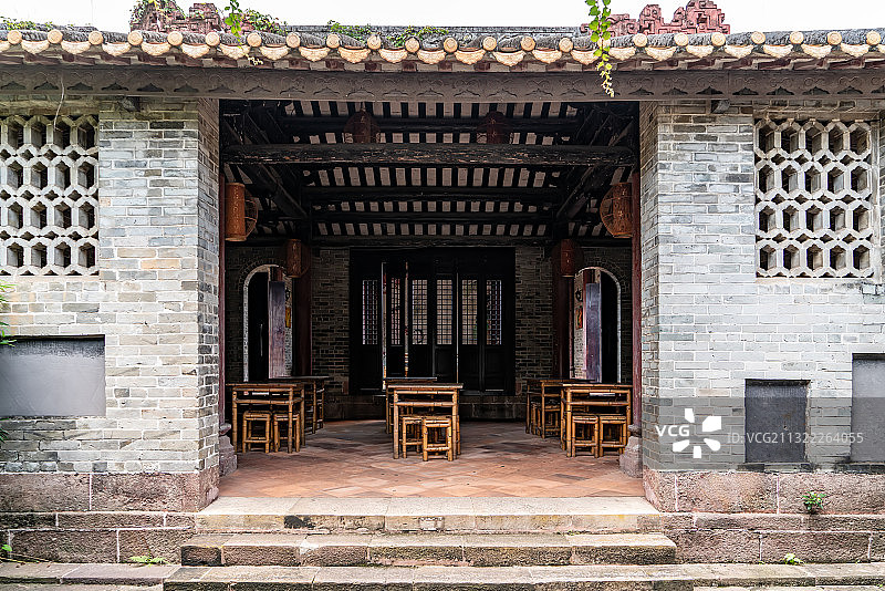 广州岭南印象园特色建筑街道街景图片素材