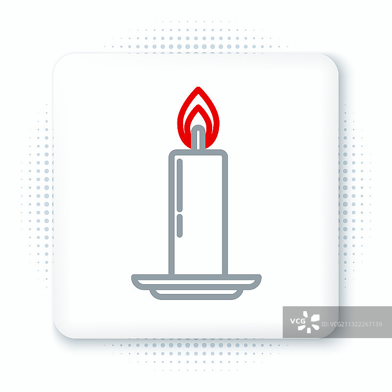 烛台上燃烧的蜡烛线条图标图片素材