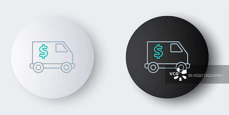 灰色背景上的装甲车线条图标图片素材