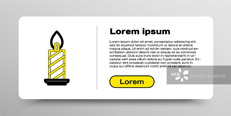 烛台上燃烧的蜡烛线条图标图片素材