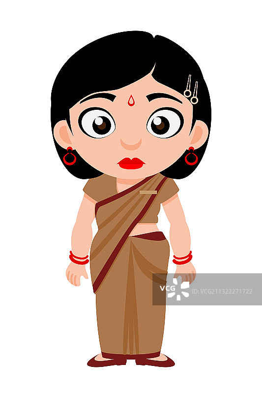 印度女警员卡通图片素材