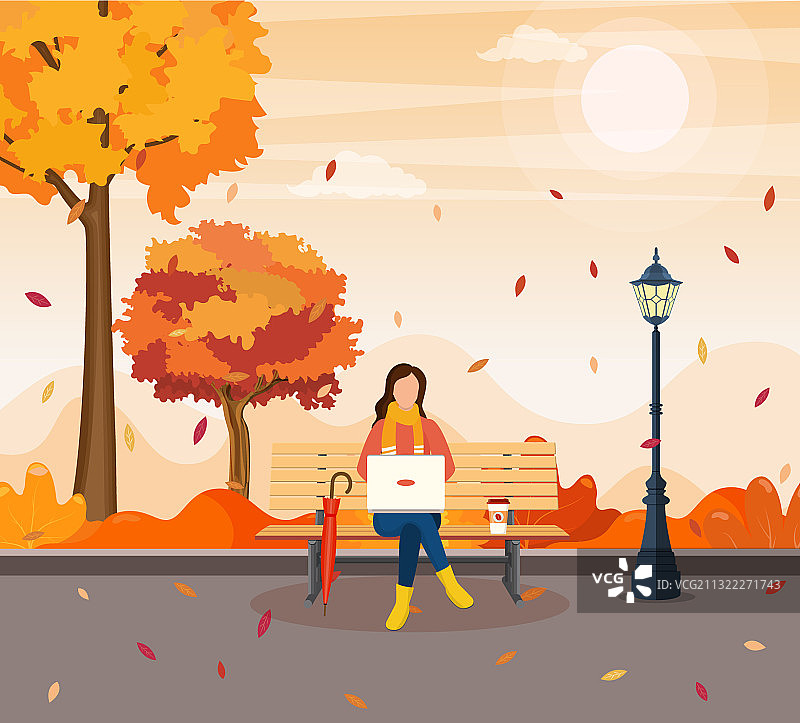 美丽的秋季城市公园图片素材