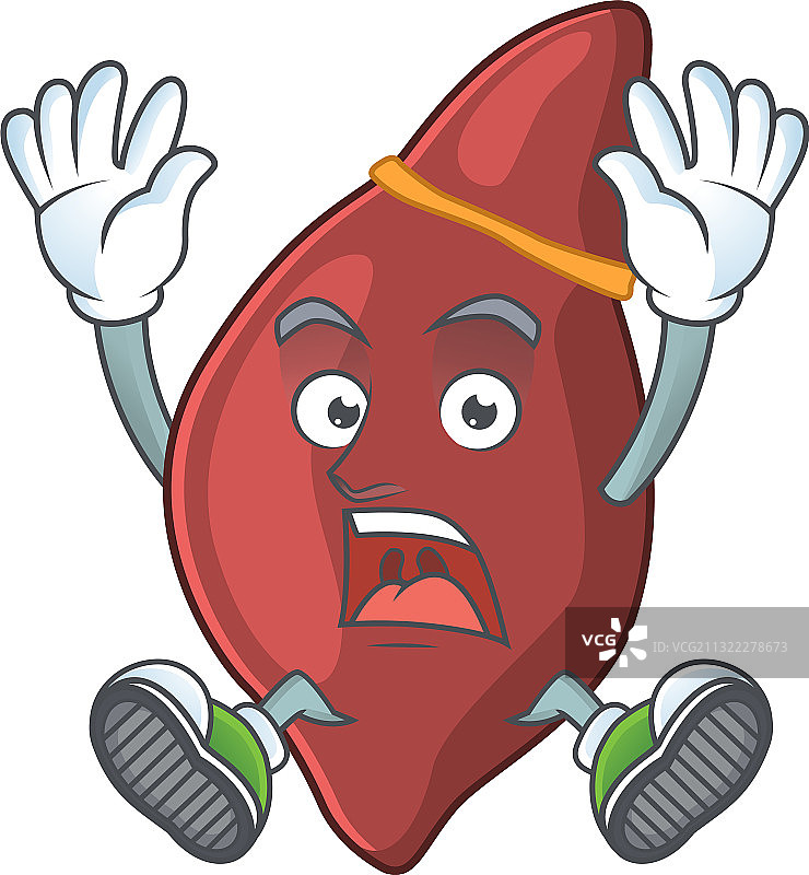 表现出震惊的肝脏卡通人物设计图片素材