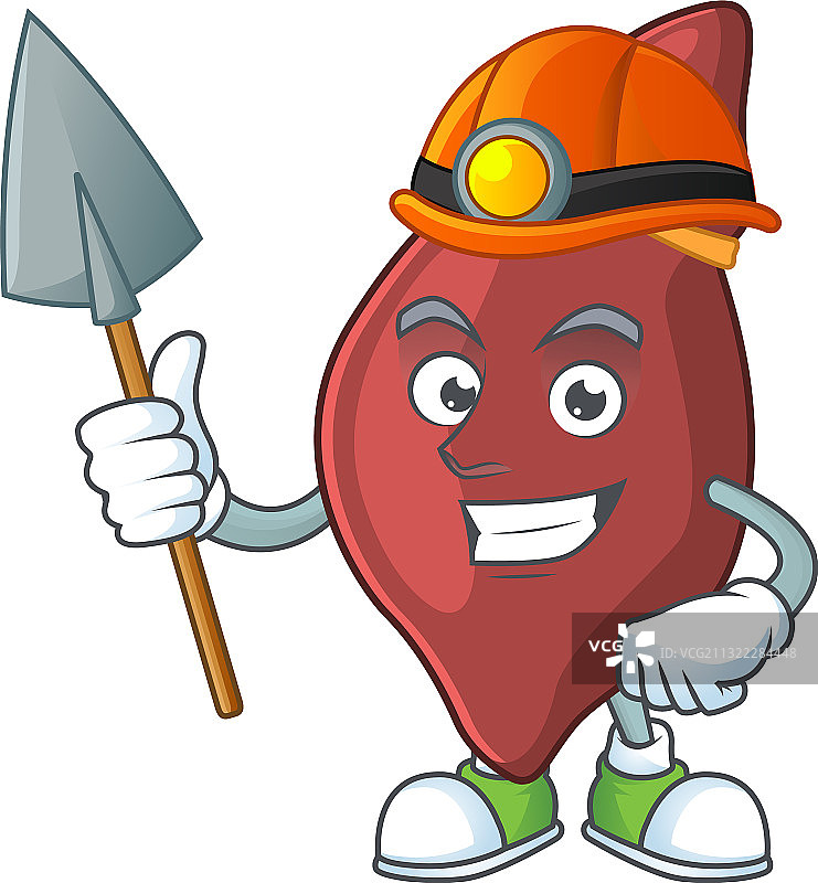 卡通人物设计矿工肝脏图片素材