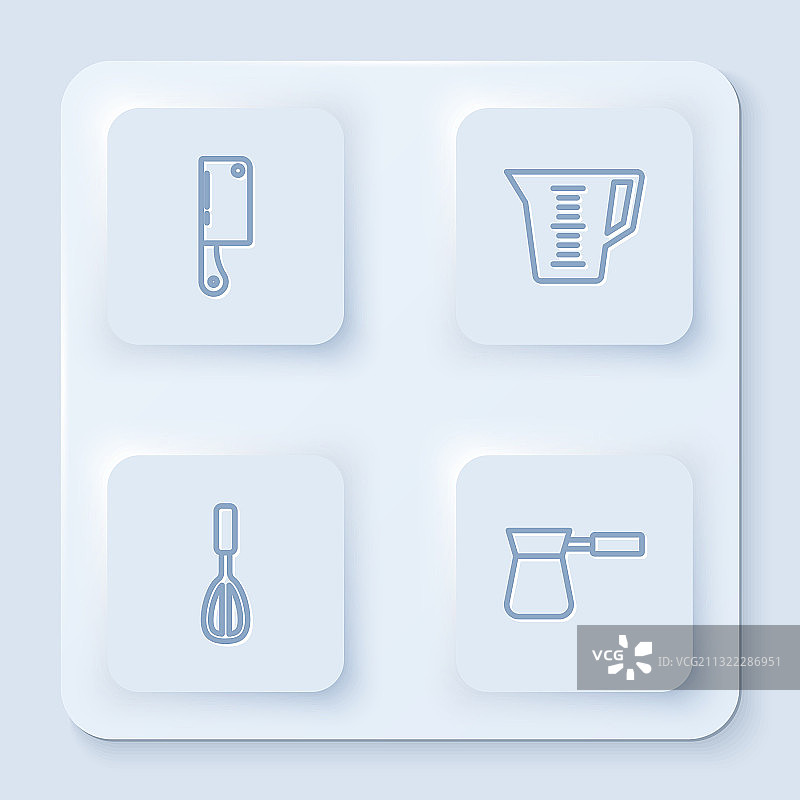 肉类切碎机、量杯和厨房用具图案图片素材