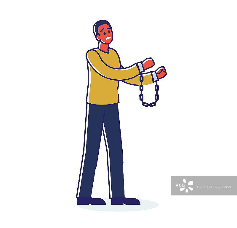 戴手铐的非裔美国男子图片素材