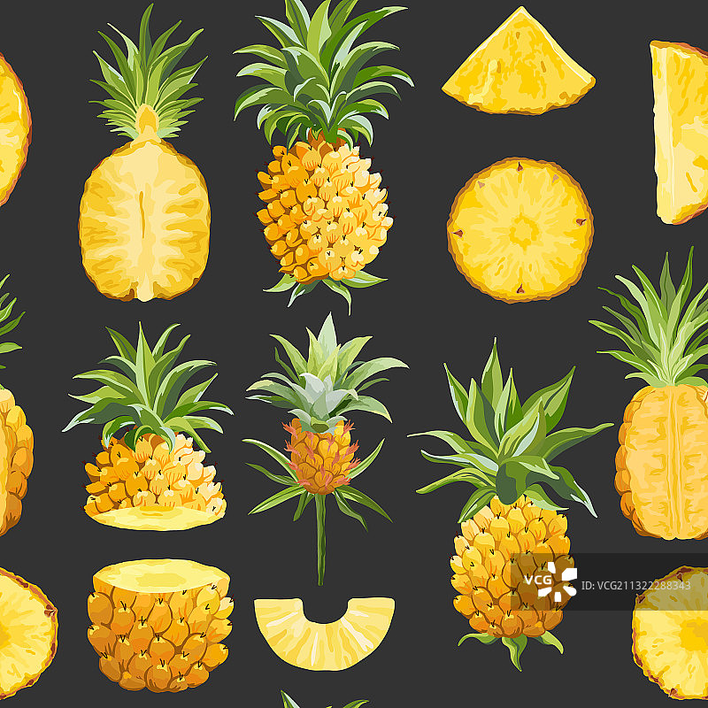 菠萝几何无缝图案图片素材