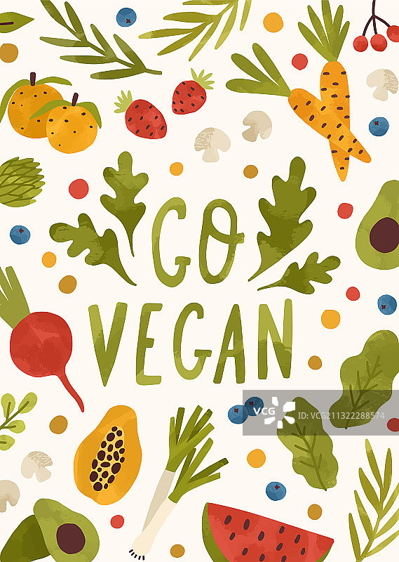 素食主义励志竖版海报图片素材