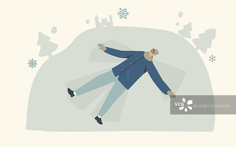 快乐的年轻男子躺着图片素材