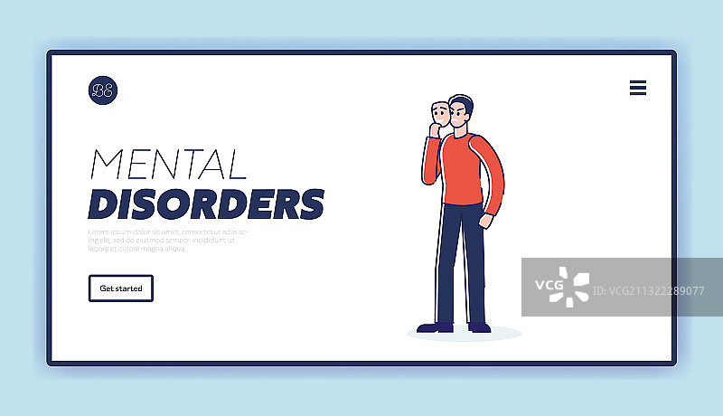 精神障碍登陆页面概念与双相图片素材
