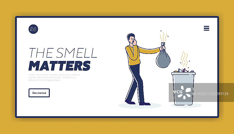 糟糕的落地页概念，男人正在扔东西图片素材