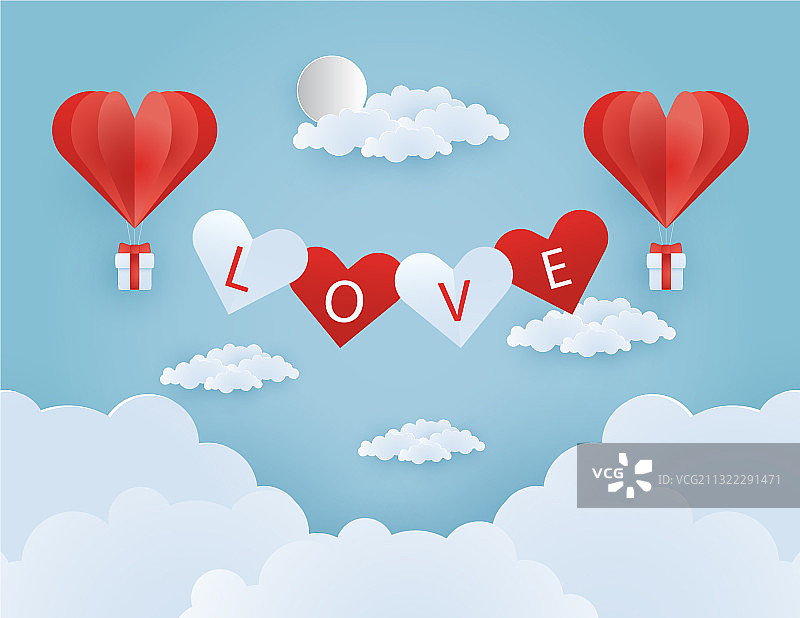 折纸热气球图片素材