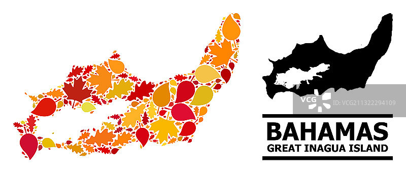 秋叶-大伊纳瓜岛马赛克地图图片素材