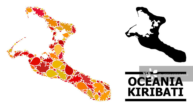 秋叶 - 基里巴斯岛马赛克地图图片素材