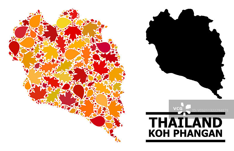 秋叶 – 攀牙岛马赛克地图图片素材