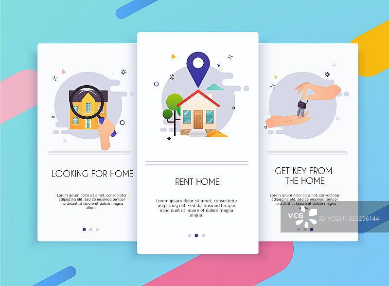 移动端用户界面引导页套件图片素材