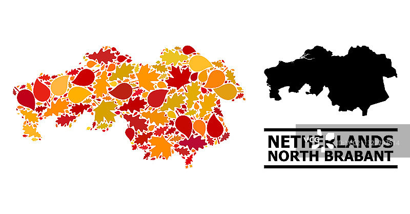 秋叶马赛克地图 - 北布拉班特省图片素材