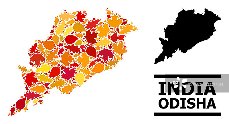 秋叶 - 奥迪沙邦马赛克地图图片素材