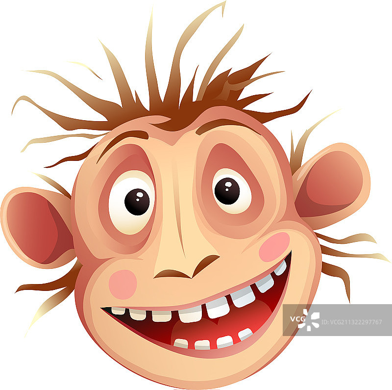 有趣的猴子面部表情黑猩猩头像（已隔离）图片素材