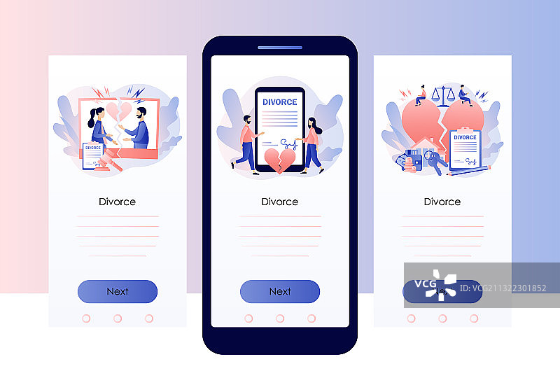 离婚概念小人关系破裂图片素材