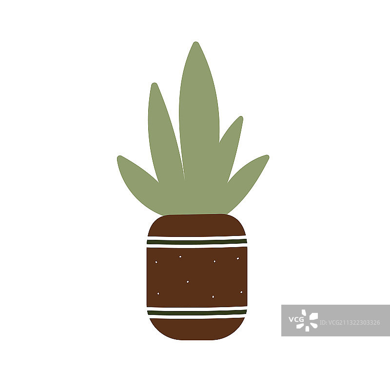 花盆芦荟多肉植物涂鸦图片素材