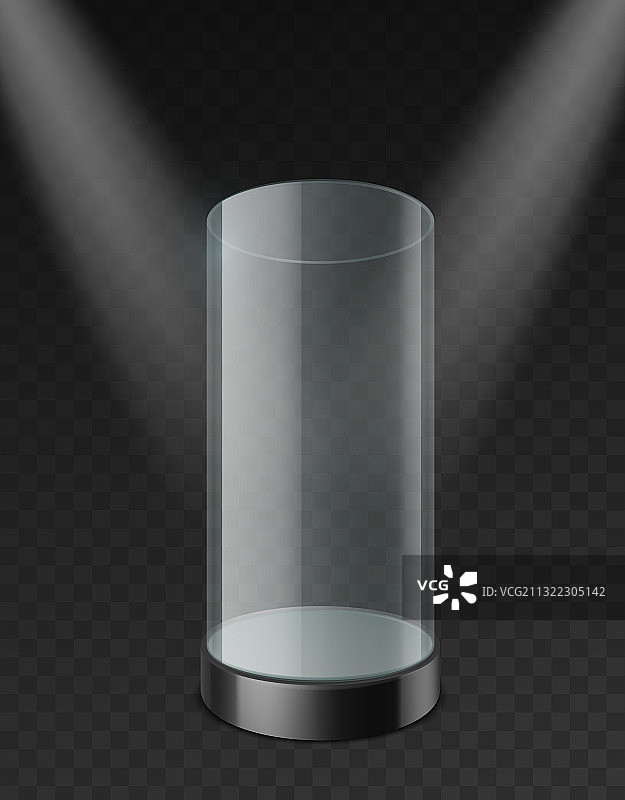 透明塑料玻璃圆筒展示盒图片素材