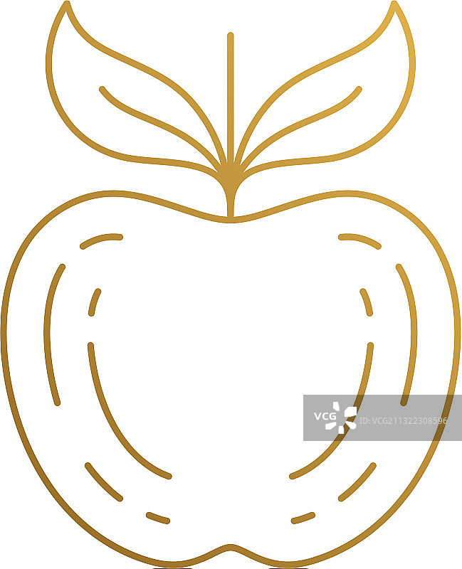 手绘细线条苹果图标图片素材
