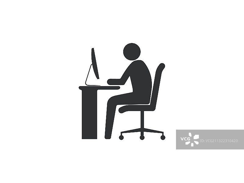 居家办公图标（扁平风格）图片素材