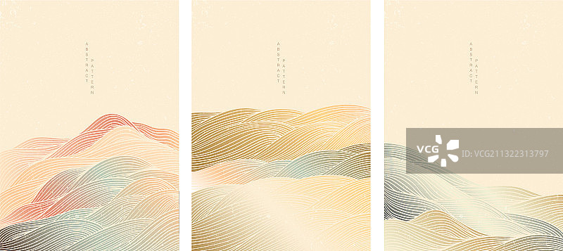抽象景观背景与波浪图片素材