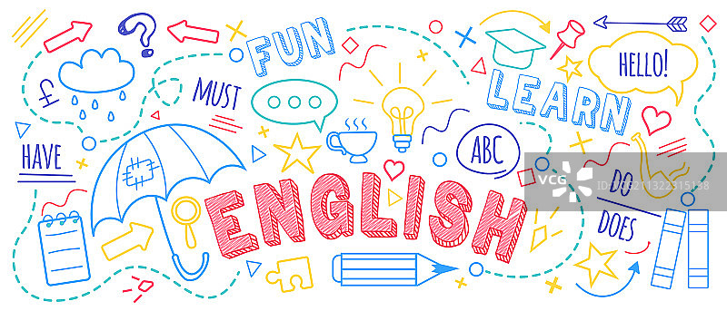 英语语言学习概念图片素材