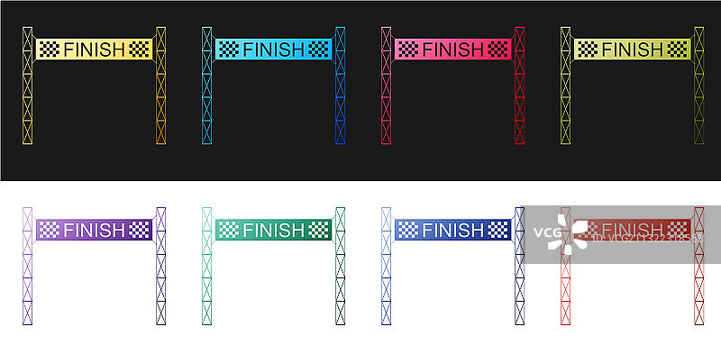 终点线缎带图标图片素材