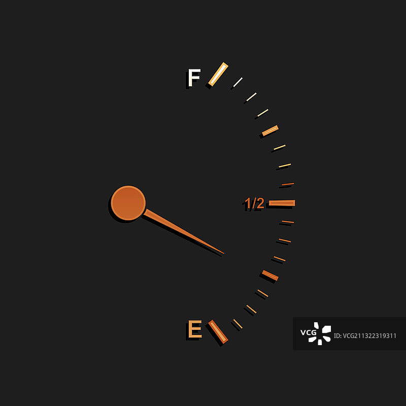 黑色背景上隔离的金色马达燃气表图标图片素材