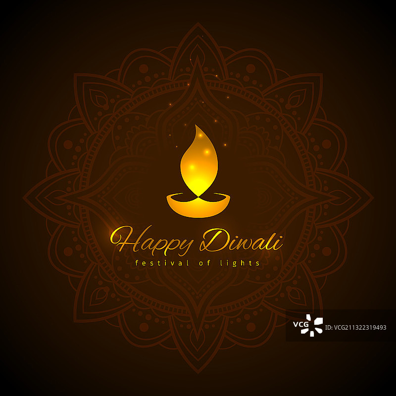 深色背景上的排灯节假日设计模板图片素材