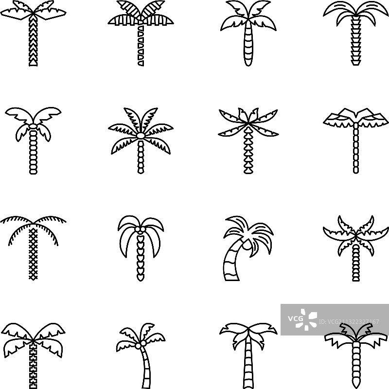 棕榈树图标包图片素材