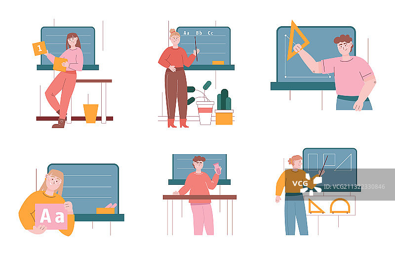 男老师和女老师站在黑板旁图片素材