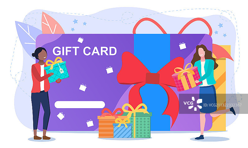 购物礼品卡抽象概念图片素材