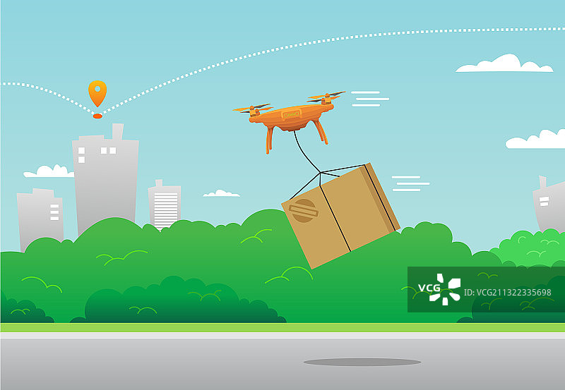 无接触配送产品概念图片素材