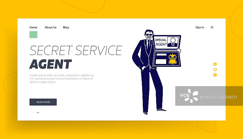 特工身份识别登陆页模板（男）图片素材