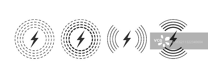 无线充电线性风格图片素材