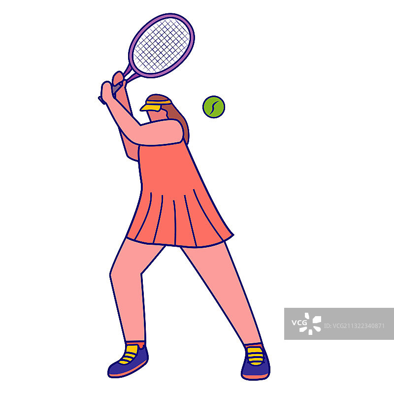 使用球拍的女网球运动员图片素材