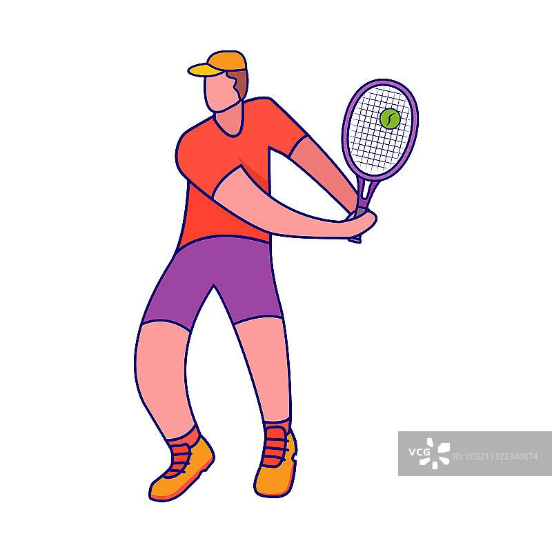 男子网球运动员挥拍击球图片素材