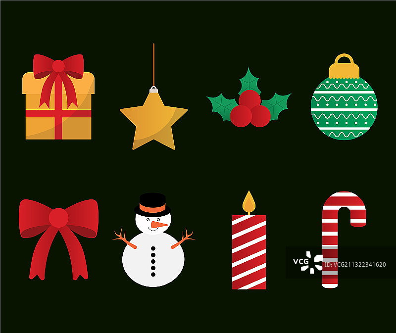 圣诞节符号套装设计图片素材