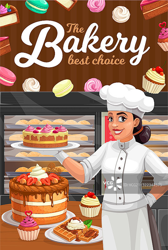 糕点师在糕点店展示甜点图片素材