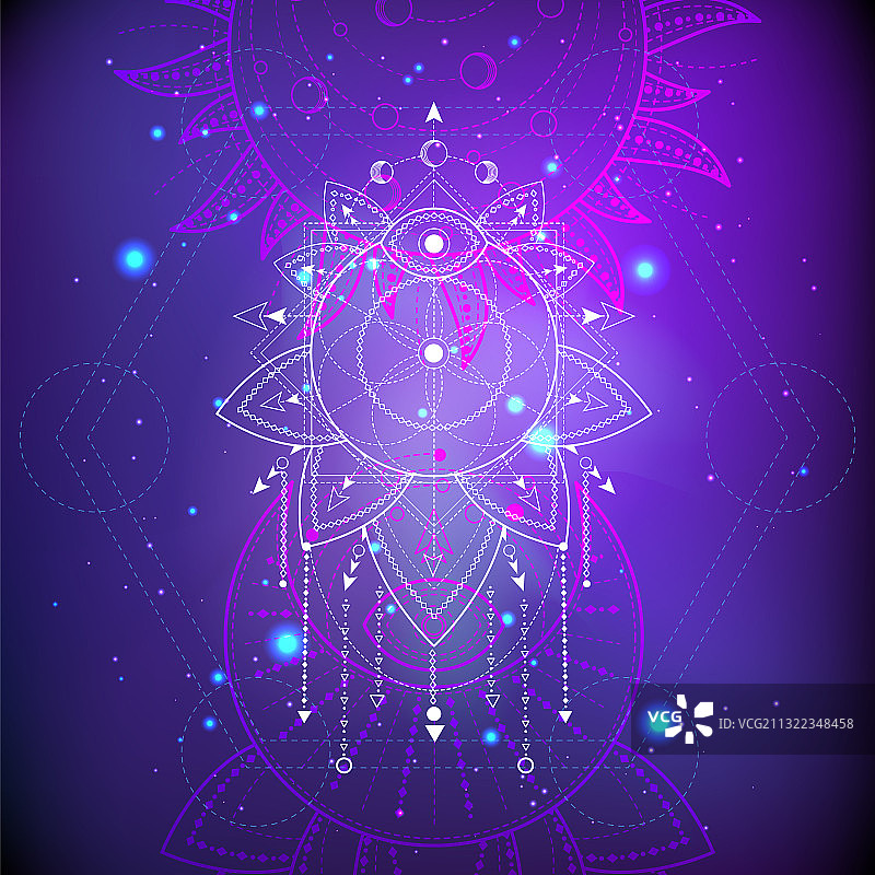 抽象背景上的神秘莲花标志图片素材