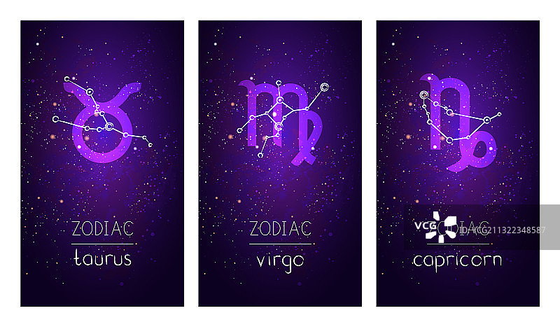 十二星座标志卡片图片素材