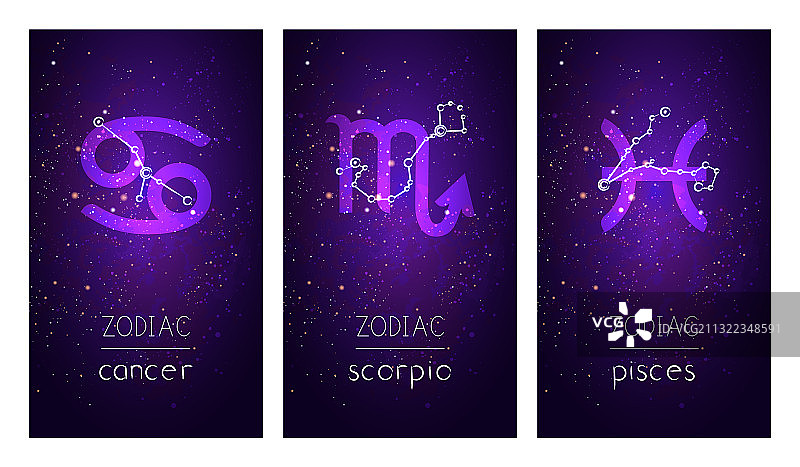 十二星座标志卡片图片素材