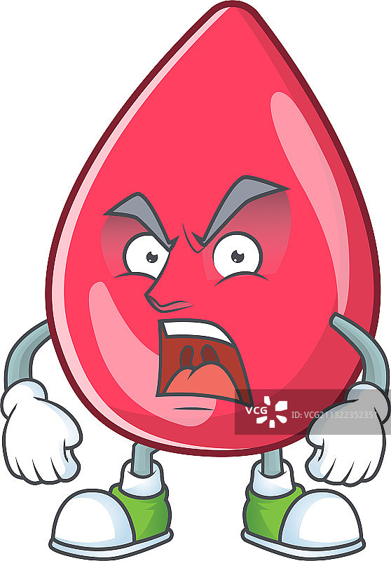 红色血液卡通人物疯狂表情设计图片素材